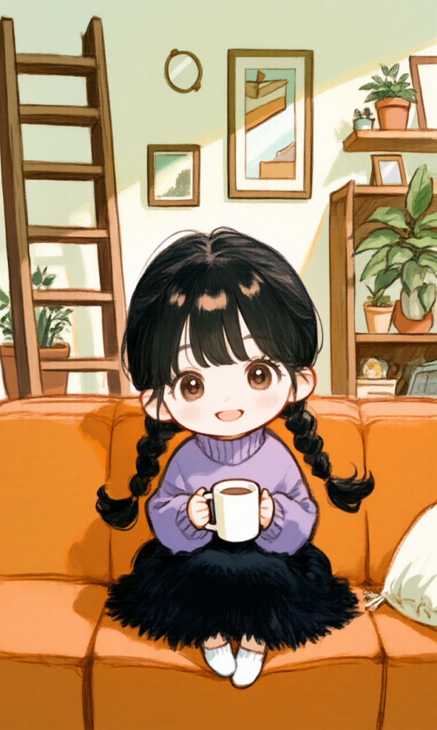 ソファーに座っている女の子