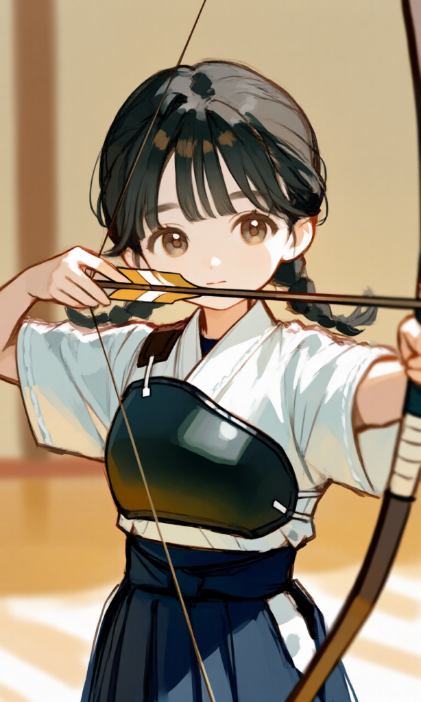 弓道をやっている女の子
