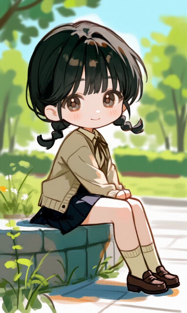 公園でのんびりする女の子