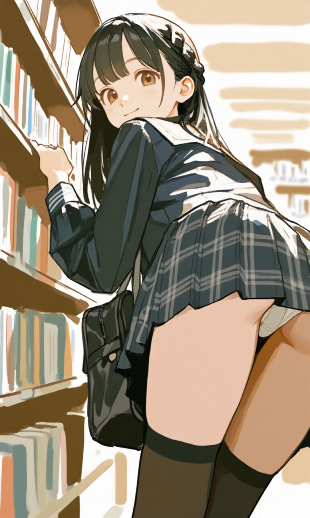 本を探している女の子