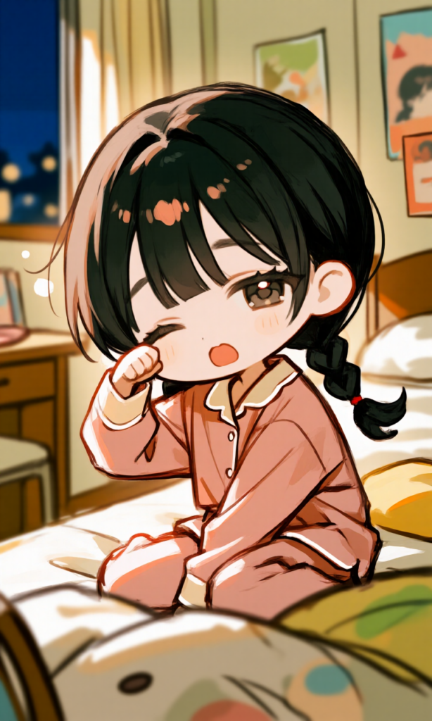 眠そうな女の子