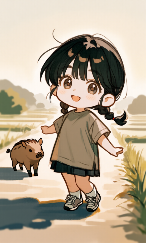 イノシシと女の子