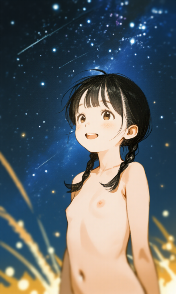 星を見上げる女の子