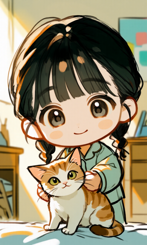 仔猫と女の子
