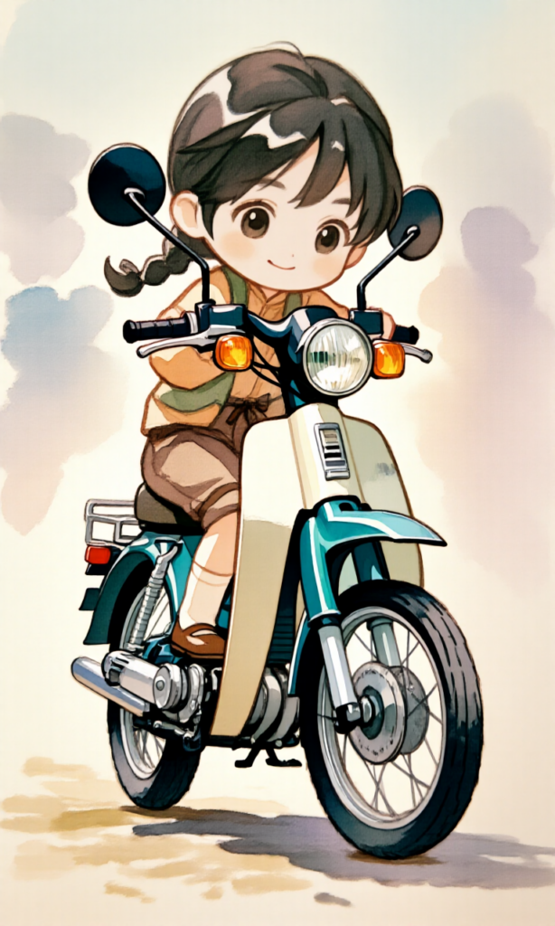 ミニバイクに乗る女の子