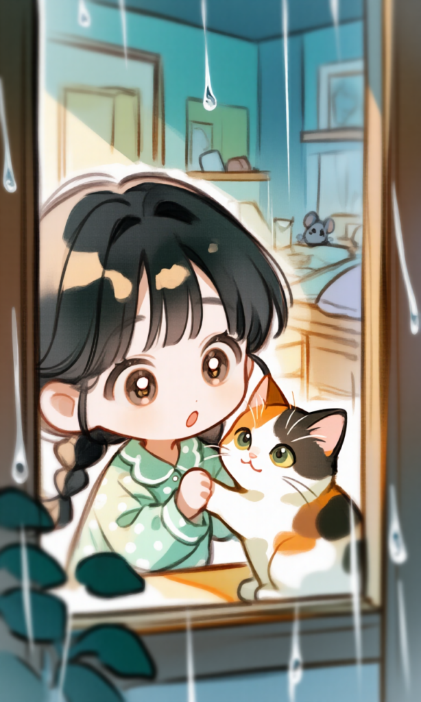 パジャマ姿の女の子