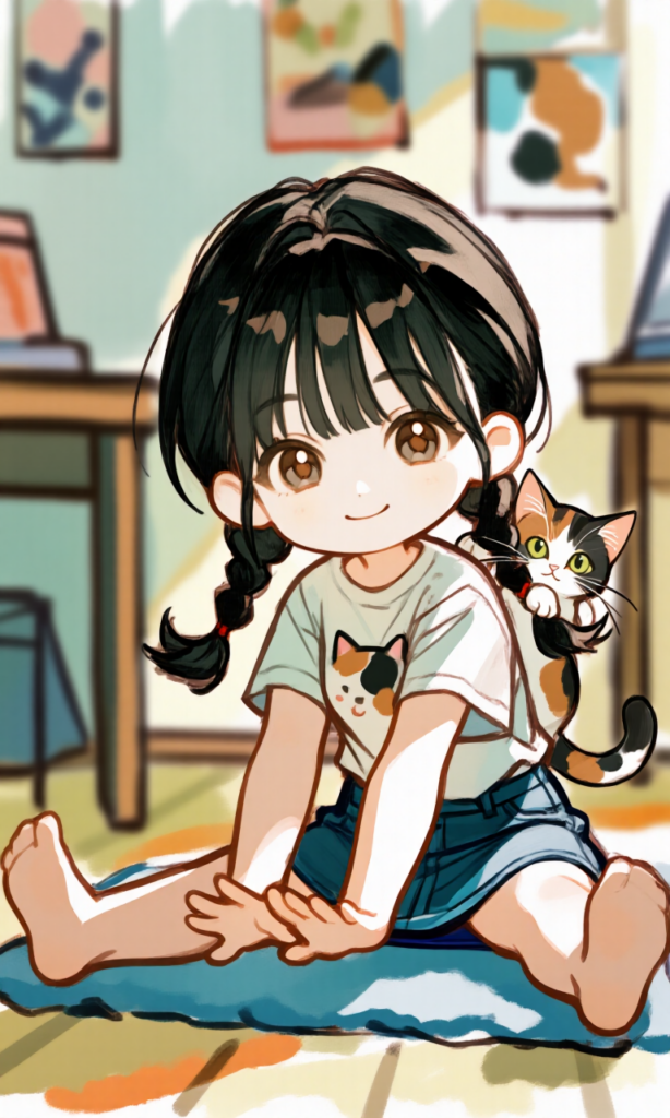 柔軟をする女の子