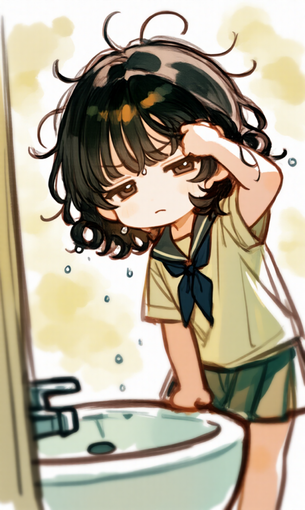 天然パーマの女の子