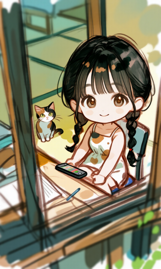 空を見上げる女の子