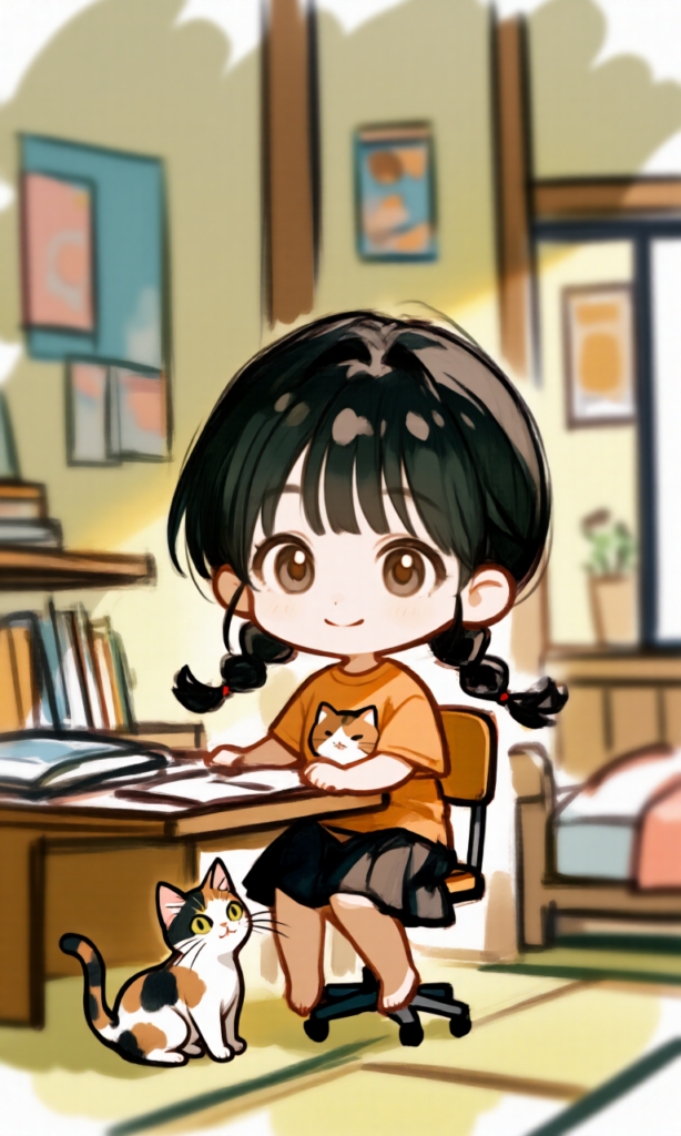 勉強中の女の子