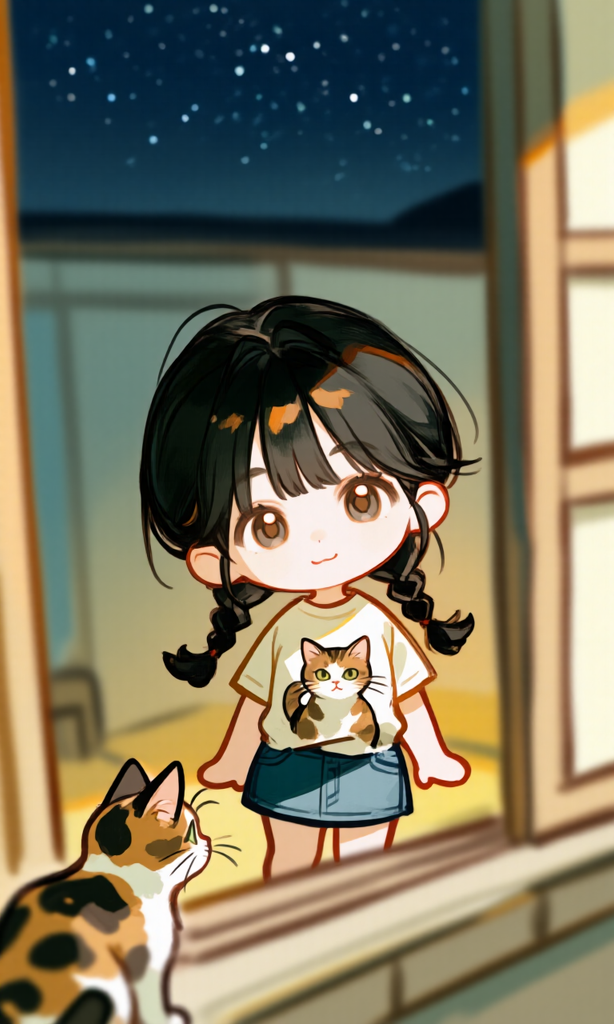 空を見上げている少女