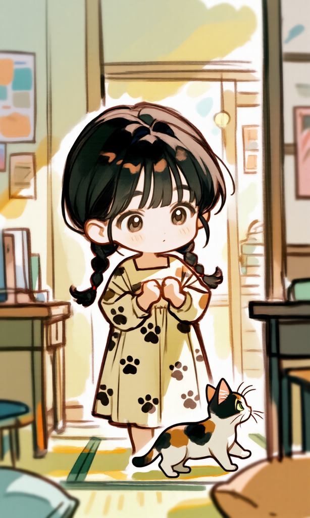 鏡の前の少女